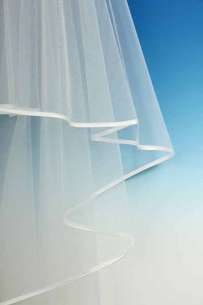Bridal Apparel Soft Italian Tulle Veil with Ribbon Edge || CGC458B