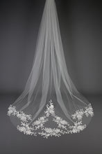Load image into Gallery viewer, Bridal Apparel Sparkling Floral Lace Train Veil || CGC546C
