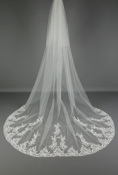 Bridal Apparel Vine Lace Train Veil || CGC558B