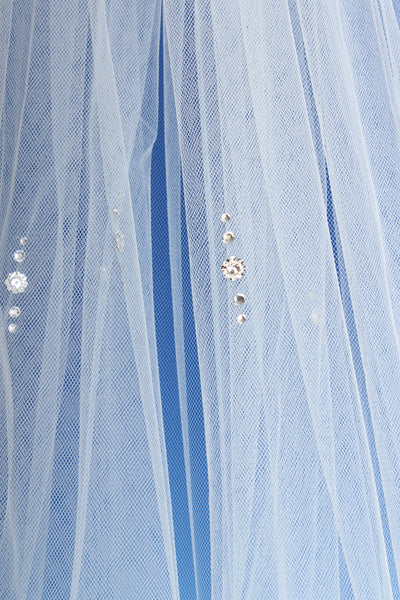 Bridal Apparel Silver Flower Scatter Veil || CGC318C