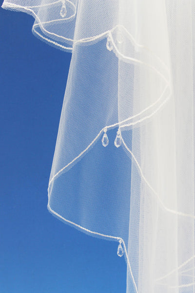 Bridal Apparel Crystal Drop Veil - CGC404B