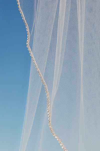 Bridal Apparel Single Tier with Crystal Edge || CGC497A