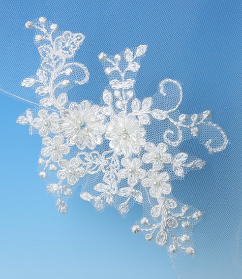 Bridal Apparel Beaded Lace Appliqué Veil || CGC507A