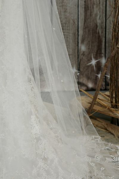 Bridal Apparel Genuine Pearl Scatter Veil || CGC569C