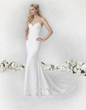 Load image into Gallery viewer, Ella Rosa Victoria fitted strapless wedding dress with train
